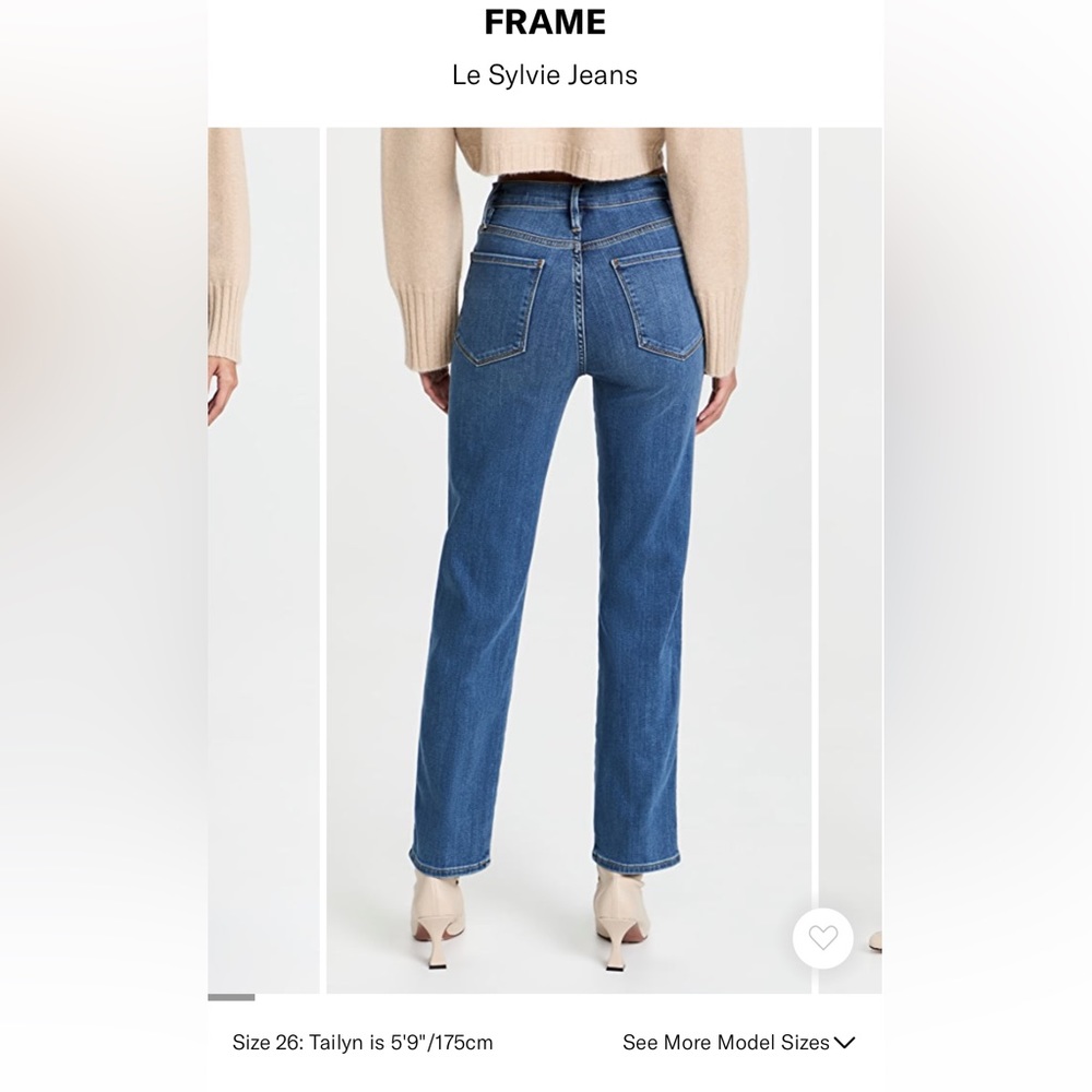 FRAME Le Sylvie Jeans straight leg.